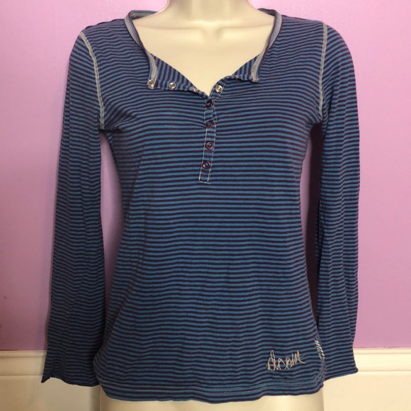XS Striped Blue/Purple Long Sleeve - Picture 1 of 3